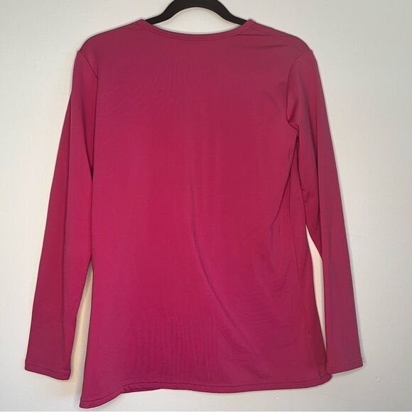 Thermajane Women’s Medium Fuchsia Long Sleeve Base Layer Top - Picture 3 of 3